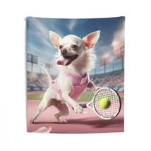 Chihuahua Tennis Ace: Dog Pink Outfit, Court Atheletic Sport Game - Indoor Wall  - £33.12 GBP+