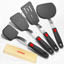 Silicone Spatula Turner Set with Lengthened Handle, Heat Resistant Spatu... - £21.26 GBP