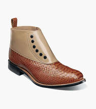 00109, Stacy adams Leather Boot Anaconda Print Spectator Spat All Colors image 2