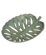 12 Inch Cast Iron Verdigris Tropical Leaf Decorative Bowl Serving Tray - £29.16 GBP