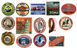 Vintage Hotel Luggage Labels - Pack of 14 Suitcase Travel UV LAMINATED S... - £12.35 GBP