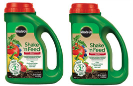 Miracle Gro Shake N Feed Tomato Fruit &amp; Vegetable (4.5 Lb) - 2 Brand New SEALED - £31.30 GBP