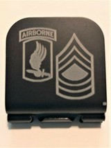 US ARMY 173rd With Master Sgt Stripes  Laser Etched Aluminum Hat Clip Brim-it - £9.45 GBP