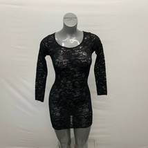 Talula Lace Bodycon Dress Women&#39;s Size Small Black 3/4 Sleeve Scoop Neck - $7.92
