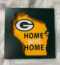 Scratch &amp; Dent NFL Green Bay Packers Football Cut Out Home State Wall Hanging - £16.11 GBP