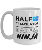 Translator Coffee Mug - 15 oz Funny Tea Cup For Office Friends Co-Workers Men  - £11.98 GBP