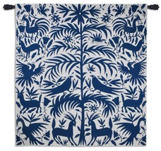 53x58 OTOMI ROYAL Floral Nature Mexico Style Art Tapestry Wall Hanging  - £222.65 GBP