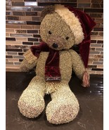 Russ Berrie Shimmers Plush Teddy Bear w/ Christmas Hat &amp; Scarf 19&quot; Winte... - $24.16 CAD