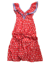 NWT J.Crew Flutter V-neck Maxi in Cerise Cove Red Classic Block Print Dress 8 - £86.94 GBP