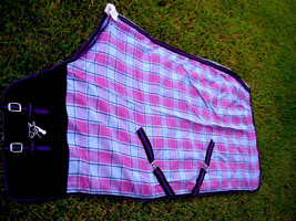 84&quot; Horse Cotton Sheet Blanket Rug Summer Spring Turquoise Purple 5316 - $39.59