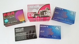 Mixed Lot of 10 Sony, Maxell, RCA Blank Audio Cassette Tapes New Sealed - £14.63 GBP