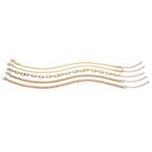 PalmBeach Jewelry Goldtone Ankle Bracelet Set 9&quot; Length - £22.08 GBP