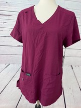 NWT Koi Basic Scrub Top size Medium Style 373-061 Wine Becca Nursing Shirt - $27.05