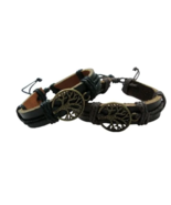 2 pc LEATHER WRAPPED TREE OF LIFE BRACELET trees jewelry mens women JL744 - $14.30 CAD