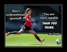 Inspirational Alex Morgan Soccer Quote Poster Print Motivation Wall Art Gift - £18.47 GBP+