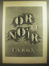 1950 Caron Or et Noir Perfume Ad - Or et Noir the Perfect Winter fragrance - £14.45 GBP