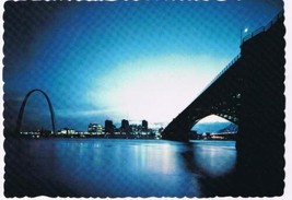 Missouri Postcard St Louis Skyline Arch and Eads Bridge - £1.69 GBP