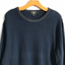 Rrl Ralph Lauren 2XL Blue Thermal Waffle Knit Crew Neck Long Sleeve Pullover - £56.04 GBP
