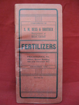 Unique Antique 1907 SM Hess &amp; Brother Advertising Fertilizer Memo Notebook  - £15.63 GBP