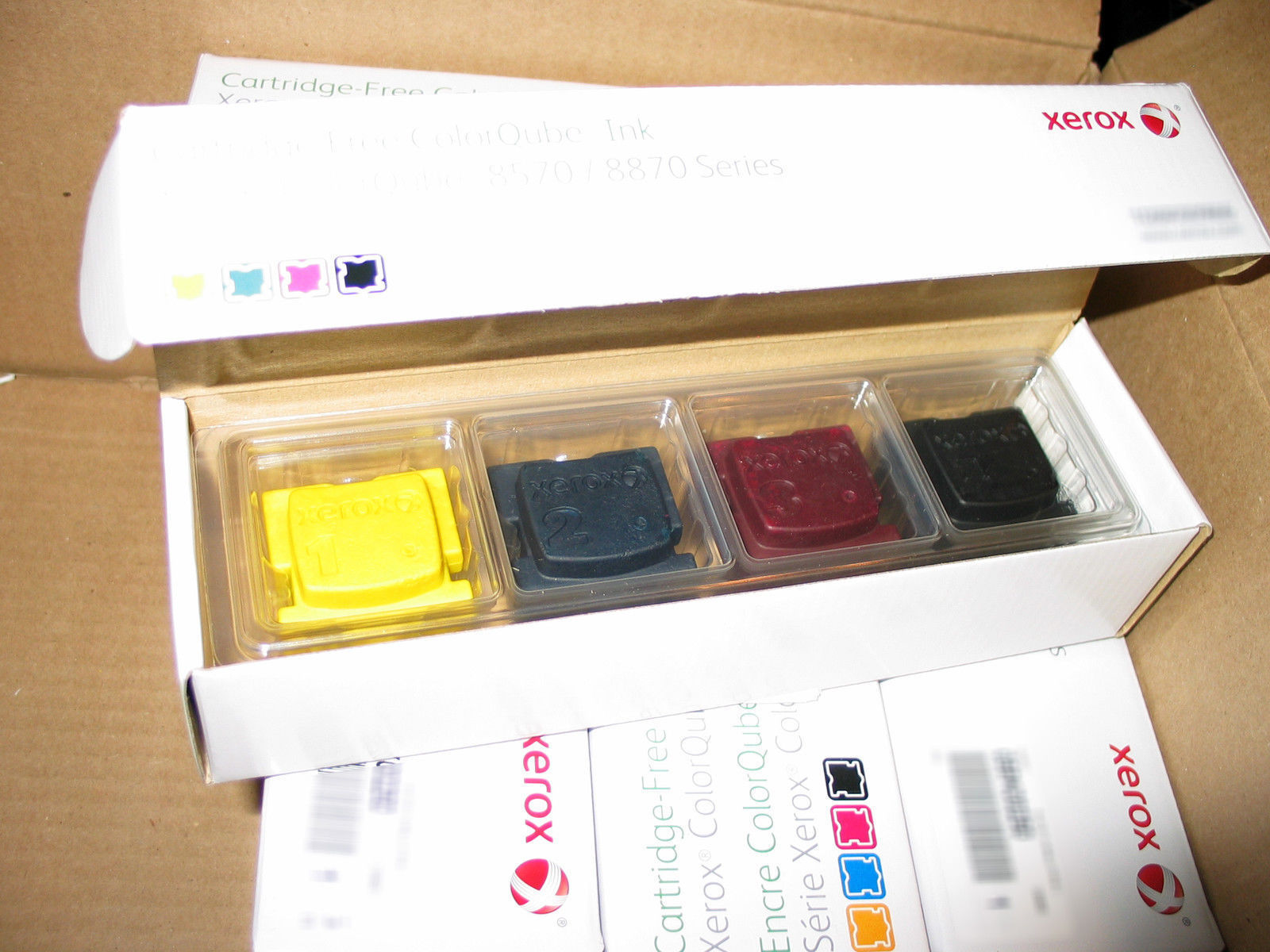 new oem 1 rainbow pack cmyk ink xerox colorqube 8580/8880 genuine solid sticks