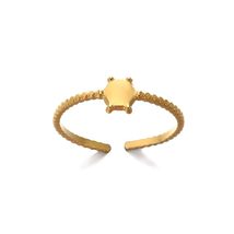 Stainless Steel Gold Plated Hexagon Ring for Women Geometric Rings - $25.80