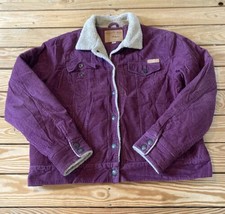 Powder River Outfitters Women’s Snap Front Corduroy Coat Size XL Purple DJ  - £45.66 GBP