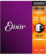 Elixir 16052 Strings Light Nanoweb Acoustic Guitar Strings With Phosphor... - $39.95