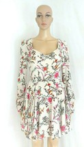 Urban Outfitters Ecote  Cream Pink Floral Long Sleeve Lined Dress Womens Size 6 - £27.17 GBP