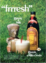 1981 Kahlua Coffee Liqueur Vintage Print Ad Tiki Statue Green Grass Wall... - $10.97