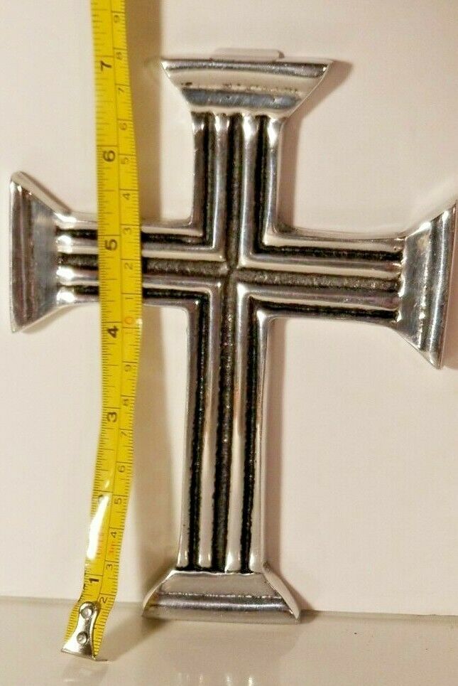 Mexican Pewter Cross Wall Hanging Decor  - Hecho En Mexico  Item image 2
