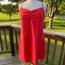 Lucy Heart Center Orange Raceback Dress XL Self Bra Strappy Athletic Athleisure - $12.59