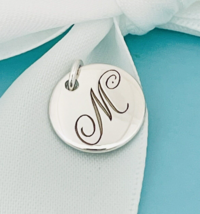 Tiffany Silver Letter M Alphabet Initial Round Circle Notes Charm Pendant - £135.88 GBP