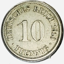 1910 A German Empire 10 Pfennig Coin - $8.90