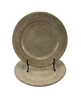 Gallerie Lucca 13.5 inch Rope Rim Dinner Plates Beige Taupe Set of 2 - £15.69 GBP