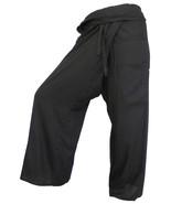 FISA05 black Fisherman Pants Fisher Wrap Thai Yoga pants trousers Sport ... - £13.53 GBP