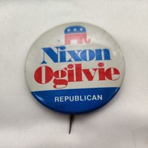 Vintage Nixon/Ogilvie Political Campaign 1.5&quot; Pinback Button - £7.01 GBP