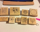  Stamping Up! + 9 Wood Craft Stamps Variety Lot #2 SKU 035-051 - $9.85