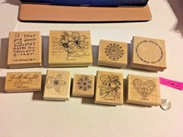  Stamping Up! + 9 Wood Craft Stamps Variety Lot #2 SKU 035-051 - £7.71 GBP