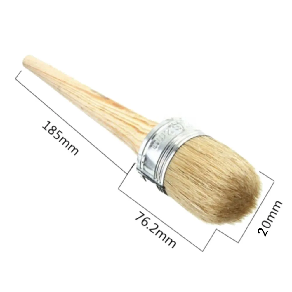 Play New Home Use Brush Wooden Handle Painting Wax Brushes 185mm Long Round Bris - £23.18 GBP
