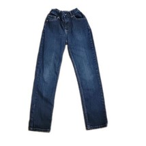 Wonder Nation Slim Adjustable Waist Denim Jeans Sz 12 Dark Blue - £13.70 GBP