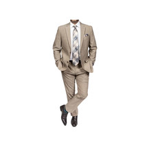 Mens TOMMY HILFIGER Suit Wool Blend 2 Button Side Vent Shark Texture 0106 Tan image 7