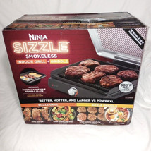 Ninja - Sizzle Smokeless Countertop Indoor Grill &amp; Griddle with Intercha... - £78.84 GBP