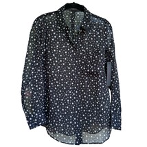Love for Humanity Couture Button Down Shirt sz Small Stars Black w/ Whit... - $21.38