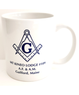 1980-90s Mt Kineo Lodge #109 Masonic Coffee Mug Guilford Maine Vintage H... - $24.99