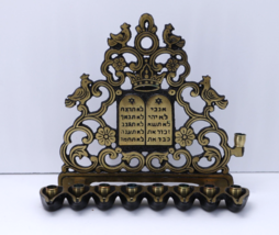 Authentic VTG Menorah Hanukah Hanukkah Made in Israel Judaica Jewish - $136.99