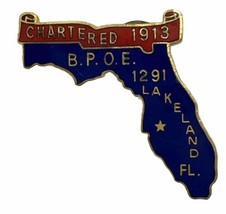 Lakeland Florida Elks Lodge 1291 Benevolent Protective Order Enamel Hat Pin - $7.95