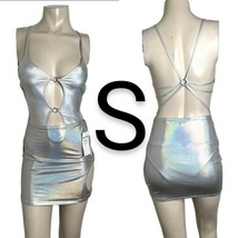 Holographic Silver Rave Skirt Set~ Size S - £31.43 GBP