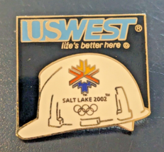 USWEST Life&#39;s Better Here - Hardhat - Salt Lake 2002 Olympic Lapel/Hat Pin Badge - £19.46 GBP