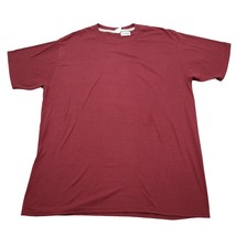 Port Company Shirt Mens L Red Maroon  Tee Workwear Plain Solid Casual Dress - $19.78