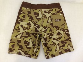 Duck Dynasty Swim Shorts Green Brown Camouflage Men&#39;s Board Shorts Size L - $7.92